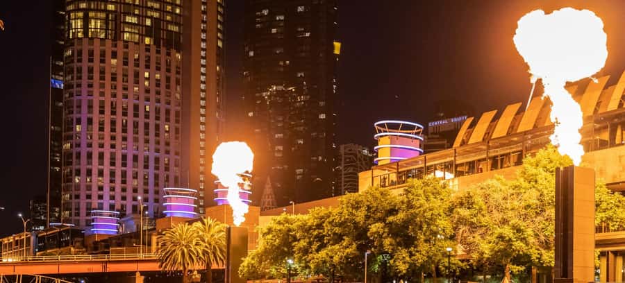 1.5Hr Yarra River Crown Flames and City Lights Cruise - Why the Crown flames look better from the river