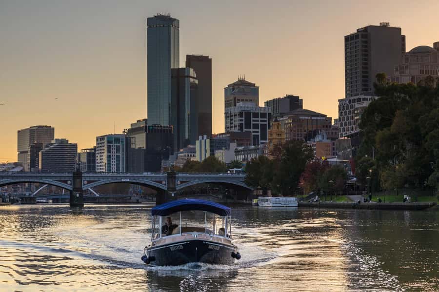 1.5Hr Yarra River Crown Flames and City Lights Cruise - A private electric boat for up to six people