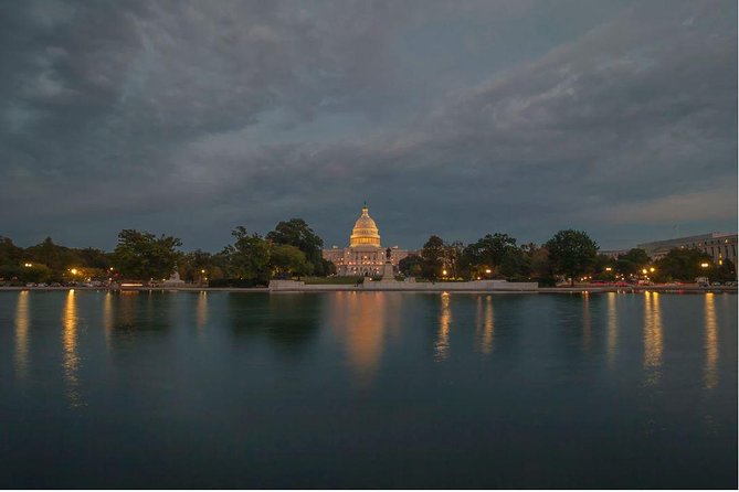 3-4 Hour Private DC City Moonlight Tour by Van - World War II Memorial: bronze, water, and open space