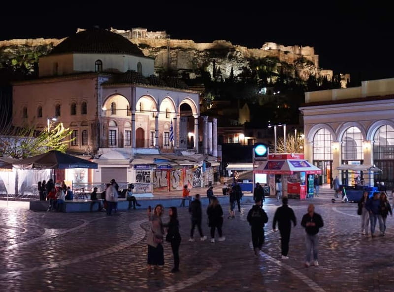 Athens by Night: Social Walking Tour to Meet, Connect, & Explore - Plaka and the turn toward Anafiotika