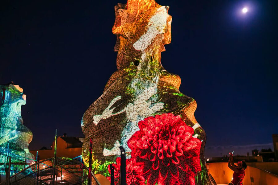 Barcelona: La Pedrera Night Experience - Barcelona views from the Eixample roof