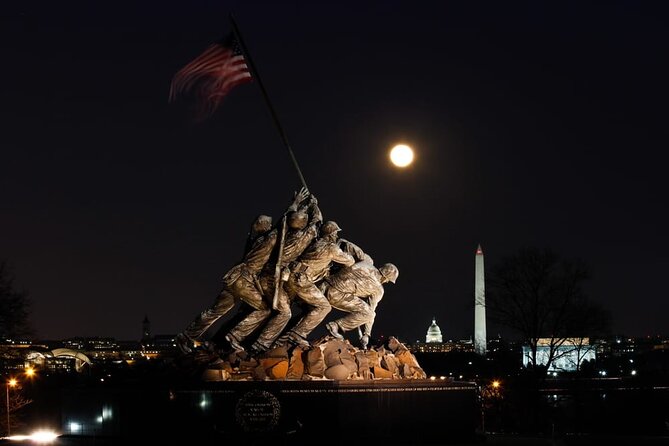 Big Bus DC: Monuments & Memorials Night Tour by Open-top Bus - Memorial walls and the Tidal Basin from the bus