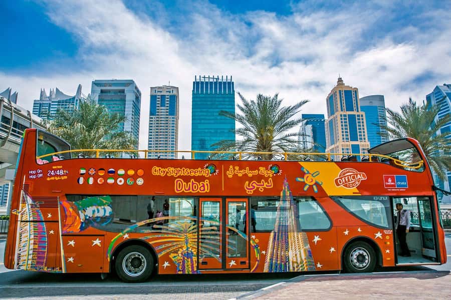 Dubai: City Sightseeing HOHO Bus Tour + Sunset & Night Tour - The red route, from Dubai Mall to the creek