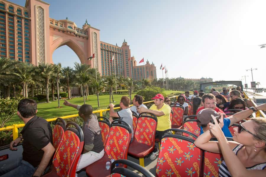 Dubai: City Sightseeing HOHO Bus Tour + Sunset & Night Tour - The blue route, reaching the Palm and Marina