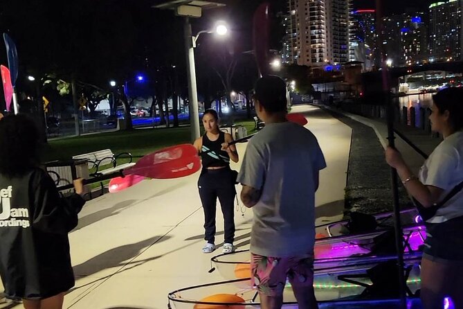 L.E.D. Light Kayak Miami City Lights - Staying dry, or at least prepared