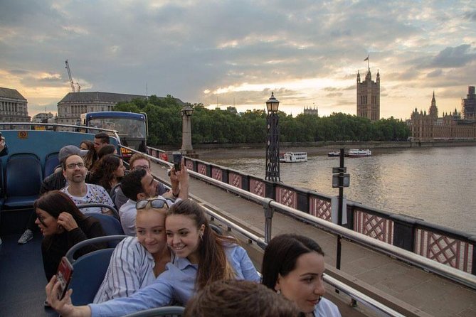 London by Night Sightseeing Open Top Bus Tour with Live Guide - The London Eye and the view from the bus