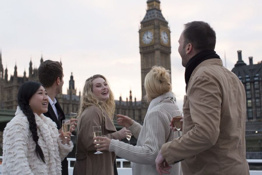 London: River Thames Evening Cruise with Bubbly and Canapés - The London Eye and Houses of Parliament