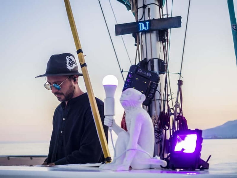 Malaga: Catamaran Sunset or Night Cruise w/ Live DJ & Drink - Boarding at Málaga Port