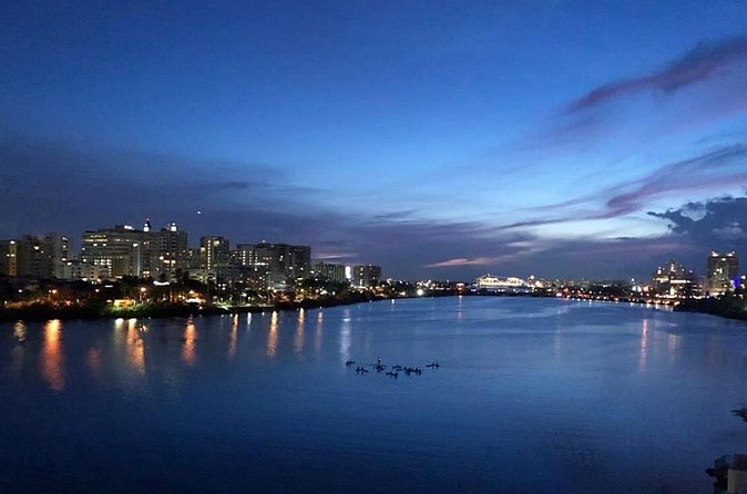 Night Kayak - Condado City Lights Tour - Around Laguna del Condado and beneath the bridge