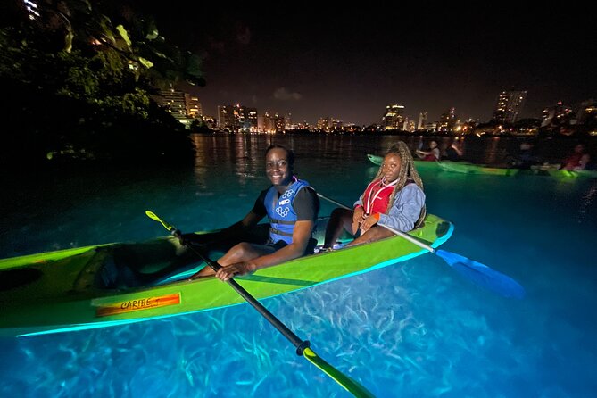 Night Kayak - Condado City Lights Tour - Look beneath the boat for small marine life