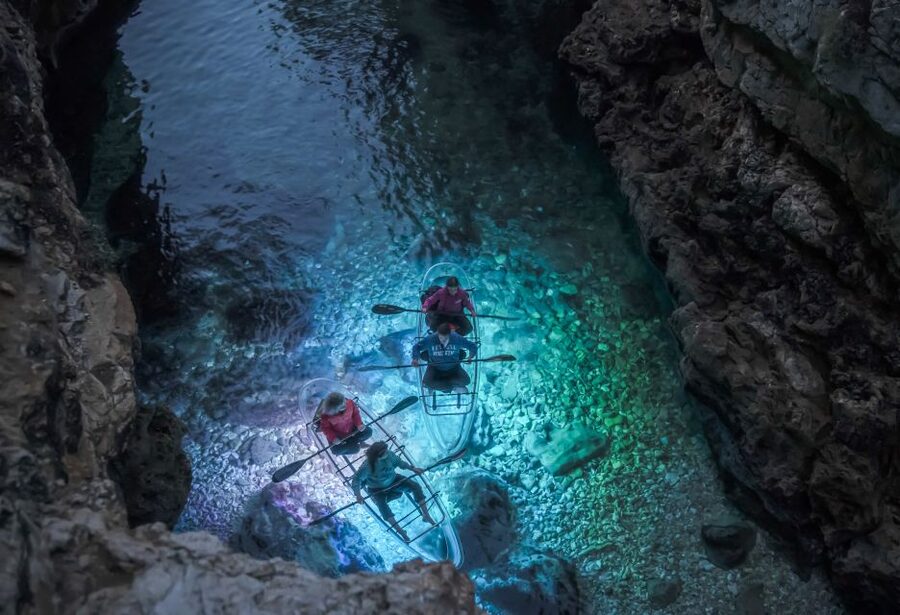 Pula: Night-Time Sea Kayaking Tour in Transparent Kayak - Paddling the Verudela coast as daylight fades