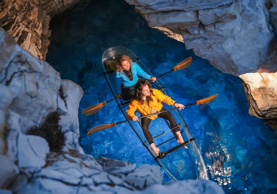 Pula: Night-Time Sea Kayaking Tour in Transparent Kayak - Drinks, photos, and the chance of getting wet