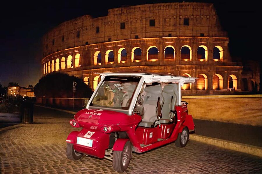 Rome: City Golf Cart at Night Tour - The Colosseum makes a powerful final stop