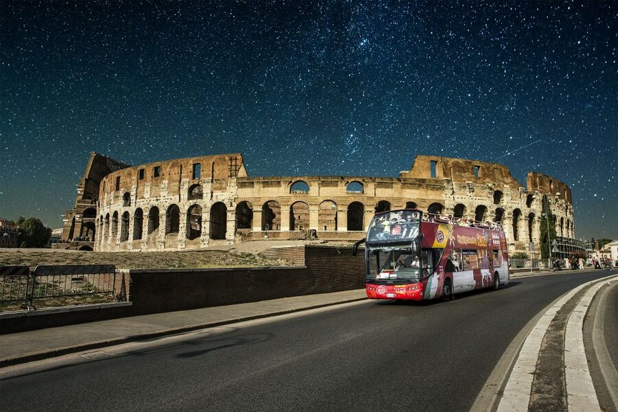 Rome: City Highlights Open-Top Bus Night Tour - Upper deck views, lower deck comfort