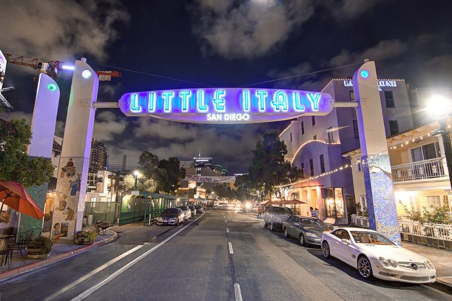 San Diego: City Lights Night Trolley Tour - Crossing Coronado Bridge for the big panorama