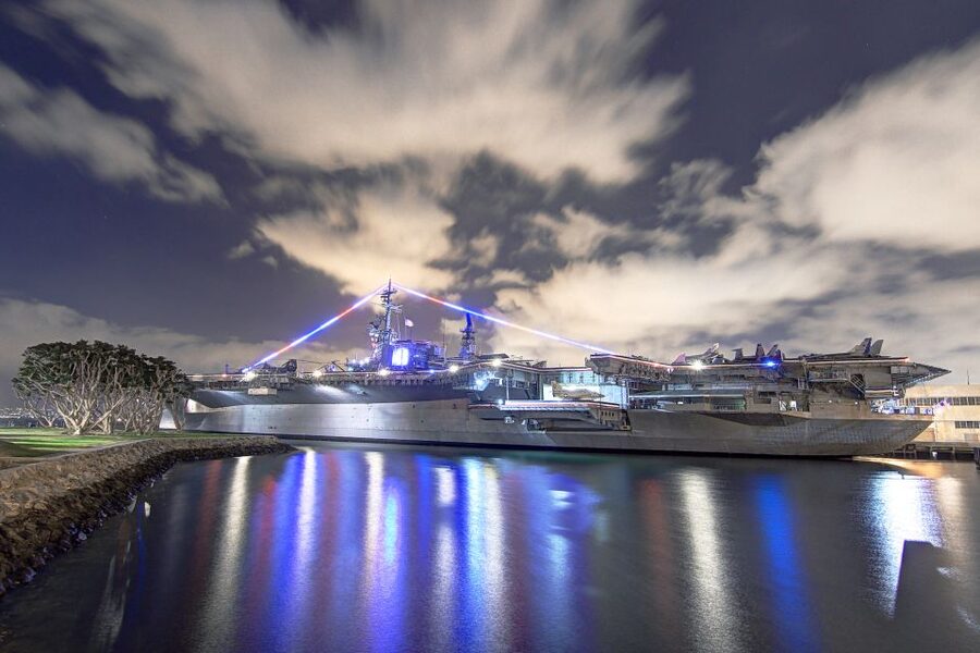 San Diego: City Lights Night Trolley Tour - The 20-minute stop at Coronado Ferry Landing