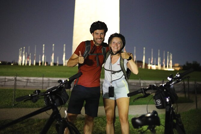 Washington DC Sites at Night Guided Bicycle Tour - FDR Memorial and the final stop at Jefferson